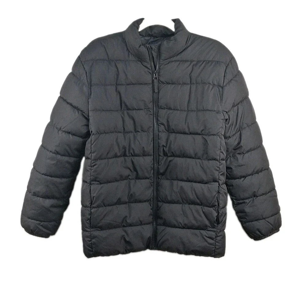 Children’s Place Puffer Jacket Kids Size 18 XXXL Black Lightweight Unisex